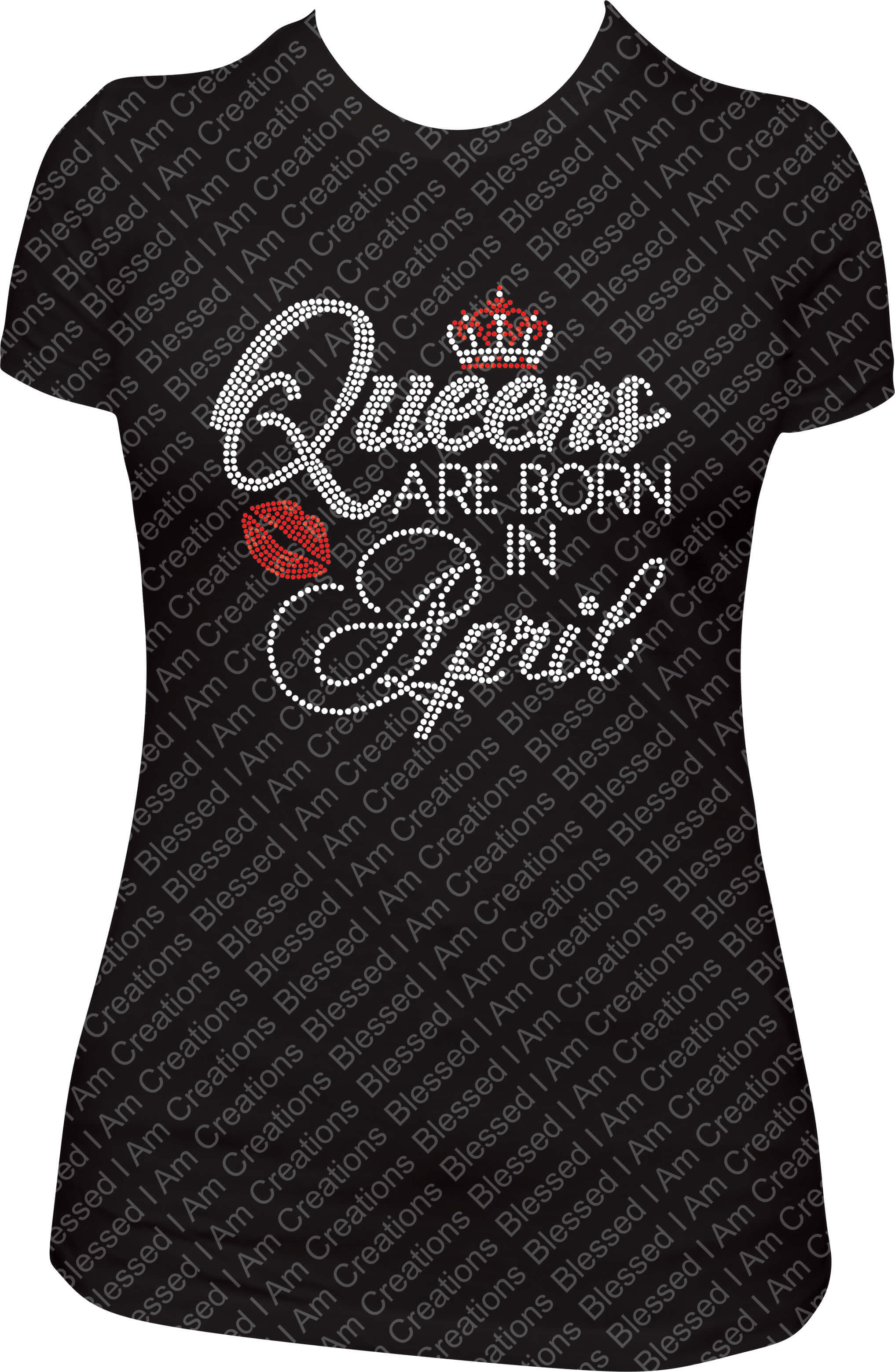 Black Queen Rhinestone Shirt Queen Bling shirt – Blessed I Am