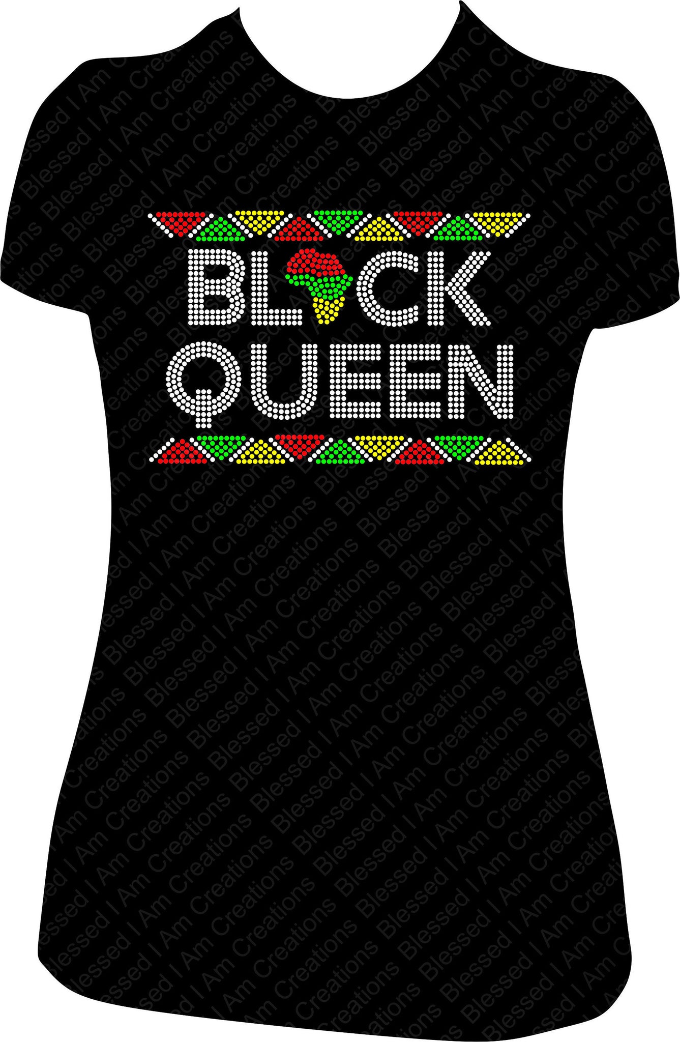 Black Queen Rhinestone Shirt Queen Bling shirt – Blessed I Am Creations  Bling Tees